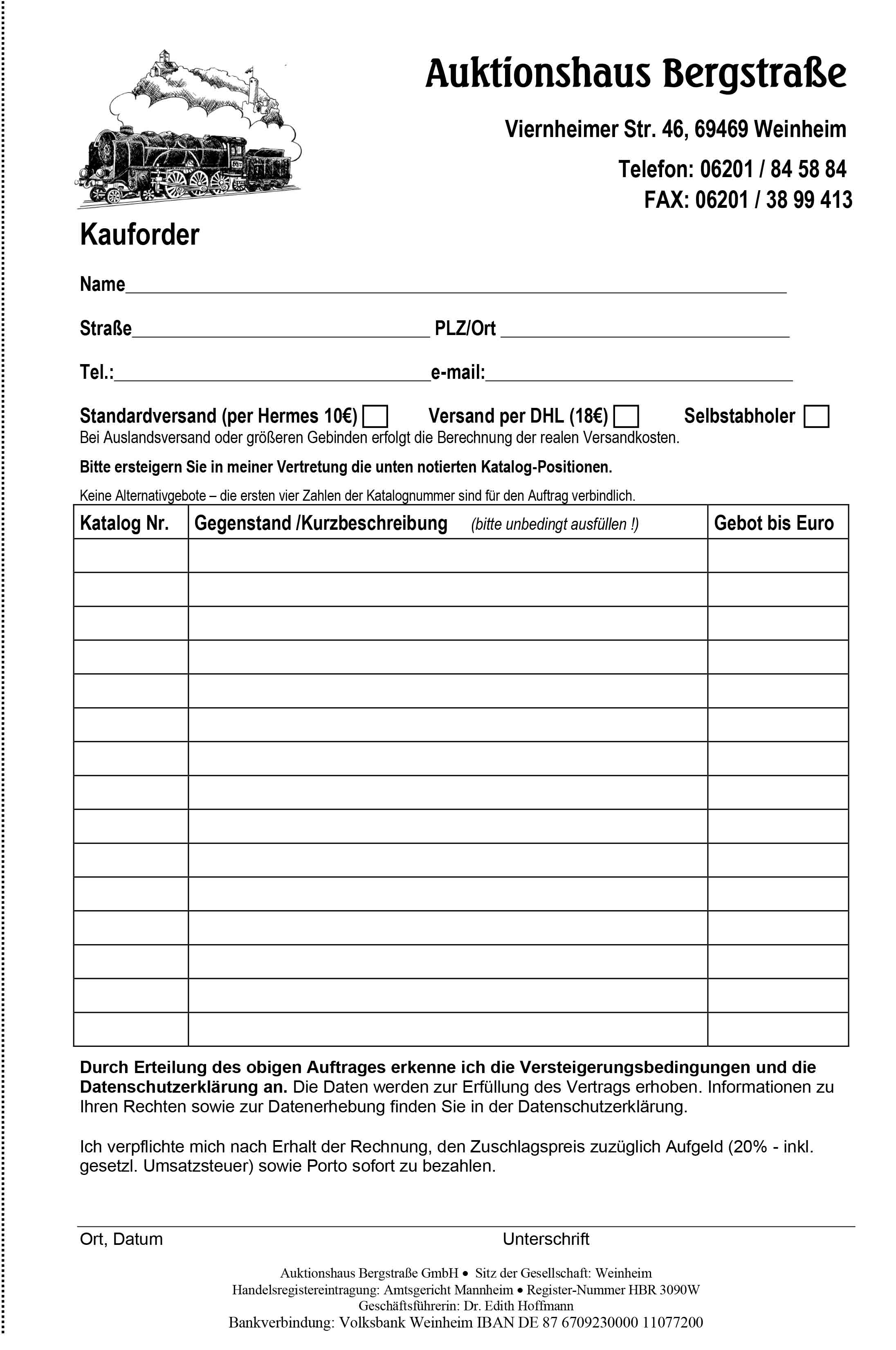 Bieterformular